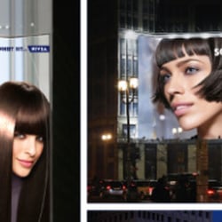 Nivea Hair Care / GFMO OMD. Plakat-Design und Animationen für dreidimensionale Outdoor-Werbung.