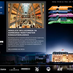 Website des größten innerstädischen Shopping-Center Hamburgs.