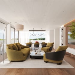 Wohnzimmer mit Zugang zur Terrasse