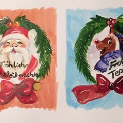 Weihnachtsanhänger in Aquarell