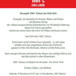 Instruction leaflet fiery products – swangolt 1064°C chili liqueur