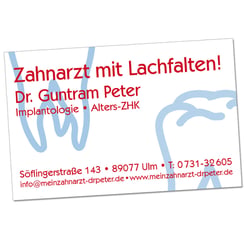 Visitenkarte auf transparenter Folie