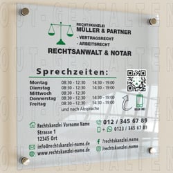 Rechtsanwalt, Rechtskanzlei, Kanzlei Schild erstellen | Layout gestalten