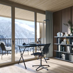 Innenvisualisierung vom Immobilientraum in den Schweizer Alpen