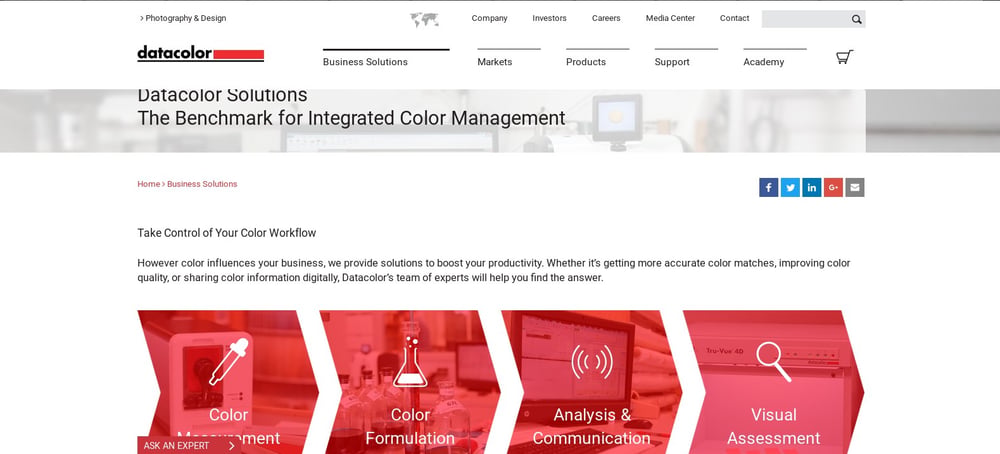 Startseite Teilbereich Business Solutions