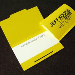 BMW Art Car Seating Card
