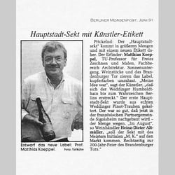 Presseartikel zum Crémant mit Künstler des Etiketts
