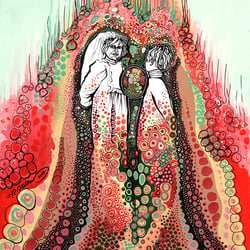 Reminds 7, mixed media on canvas, 50 × 40 cm