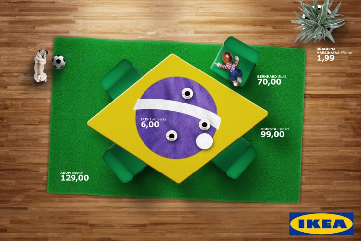 Anzeige für IKEA im Rahmen der Fußball WM 2010