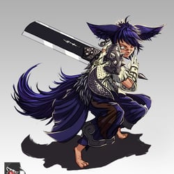 Cat Warrior Flat Shaded