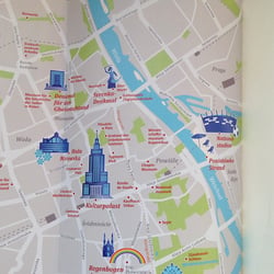 Illustrierte Karte für das Buch „Viva Warszawa!“, Piper Verlag