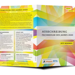 Ausschreibung Award »Fachmedium des Jahres 2020« für Deutsche Fachpresse, Titel und Rückseite