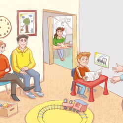 Im Wartezimmer bei der Schulärztin