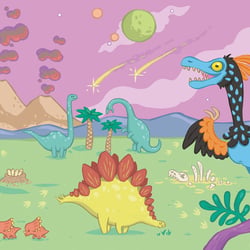 Wimmelbild Dinosaurier