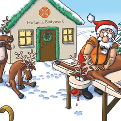 Weihnachtskarte für ein Massage-Studio