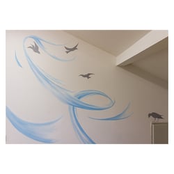 Wandmalerei Vögel im Wind
