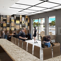 Eine vollständige und umfassende Coffee Shop – Bar mit schönen Innenarchitektur