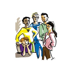 Flyerillustration Berufsbildungswerk