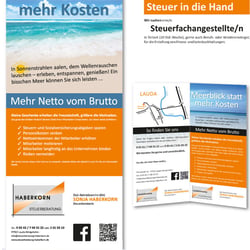 Roll Up, Anzeige, Faltblatt