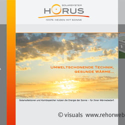 Internetseite für Horus-Solarsysteme