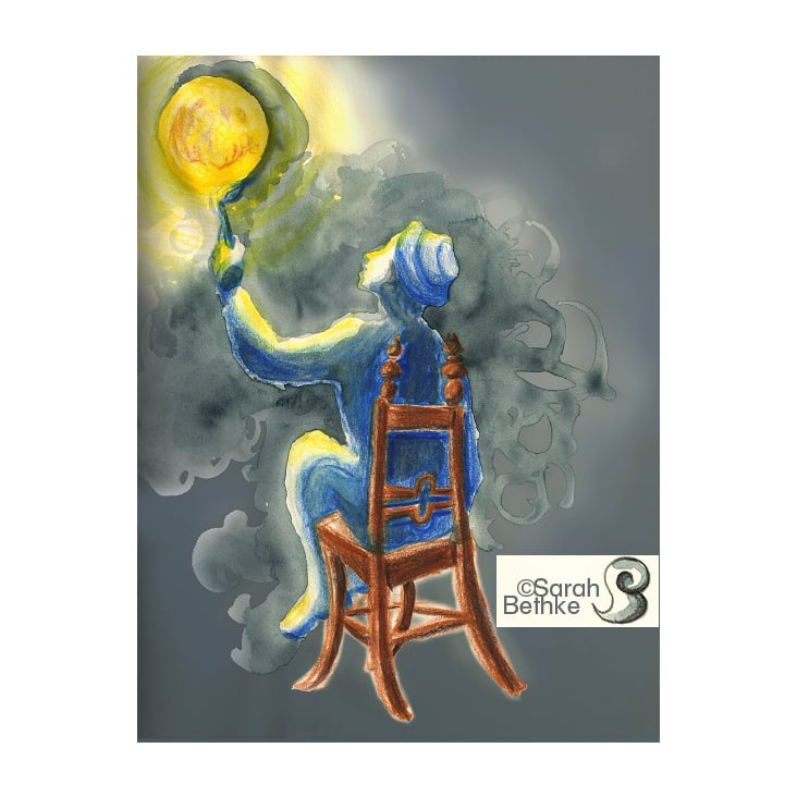 Mann mit Mond SkizzeNo2