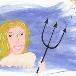 Wassermann“ Sternzeichen (Aquarell, Tempera, Buntstift)