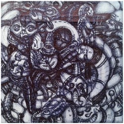 200mm x 200mm pen on canvas ‚’ how many faces part 3‘’