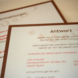 Inlays: Info- und Antwortkarte