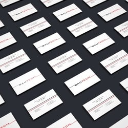 Business card design for Swiss made crushers company Bautech AG, 2013
