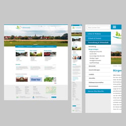 Mitgestaltung der Internetseite und Erstellung des Responsive Design