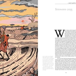 Die Erde schlägt zurück – Flüchtlinge. Illustration aus dem Innenteil.
