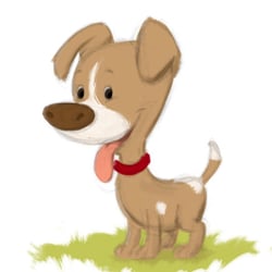 Hund, schnelle Farbskizze