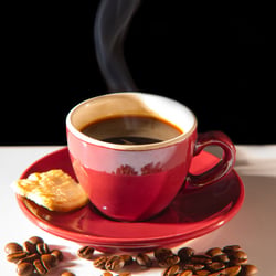 Dampfende Tasse Kaffee