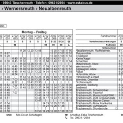 VGT Taschenfahrplan A5 – Innenseite
