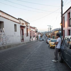 Streetartist Yescka at work/ Oaxaca, Mexico 2013