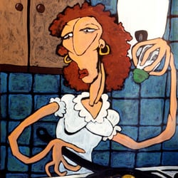 Woman Frying an Egg