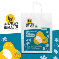 Packaging Designs für ein Produkt-Sortiment, Kartoffel-Tüte, mit Sortendifferenzierung
