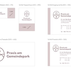 Beschilderung / Übersicht – Corporate Design für Arztpraxis am Gemeindepark