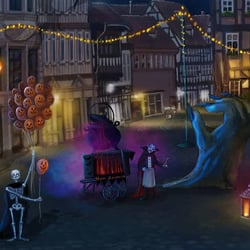 Wimmelbuch Halloween in Quedlinburg Abschnitt