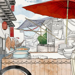 Background Asian Street Food