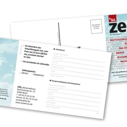Werbemittel für zeo2 Magazin