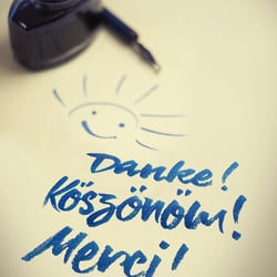 Karte für einen Künstler; Kalligraphie und Photo
