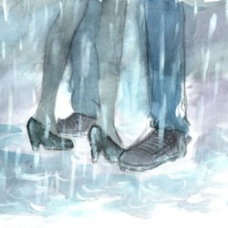 Kuss im Regen
