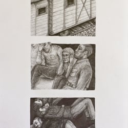 Illustrationen für die Ausstellung „Der nayer moment“ in Regensburg, 2014