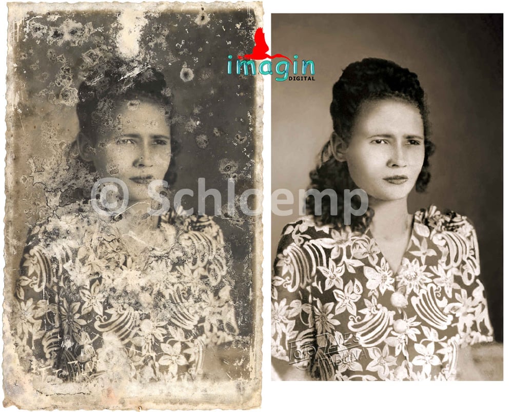 Vorher – Nachher: Bild von Schimmel betroffen.