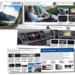 Broschüre Navigation, Unterhaltung & Sicherheit für Reise- und Wohnmobile, Alpine Electronics