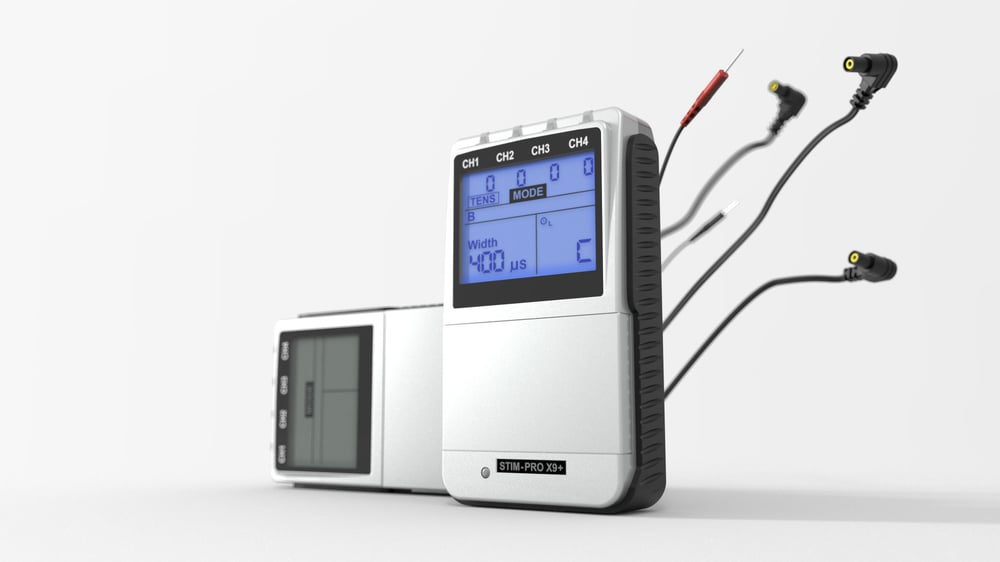 Raupe Designstudio: 3D-Visualisierung des TENS EMS Kobigeräts STIM-PRO X9+