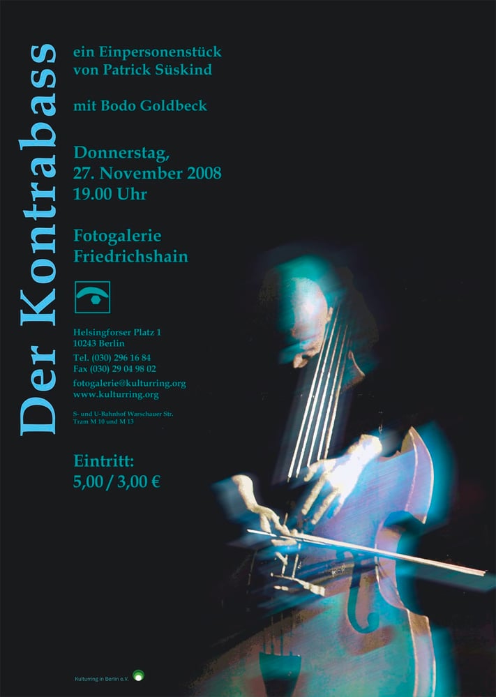 Plakat – Bodo Goldbeck, DER KONTRABASS