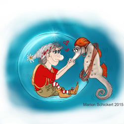 Kinderbuchillustrationen für Puckerl und der Zauberwortschatz, Kinderbuchillustrationen, Unterwasserwelt