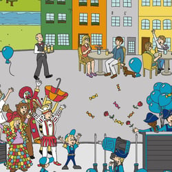 Wimmelbild Ausschnitt Köln